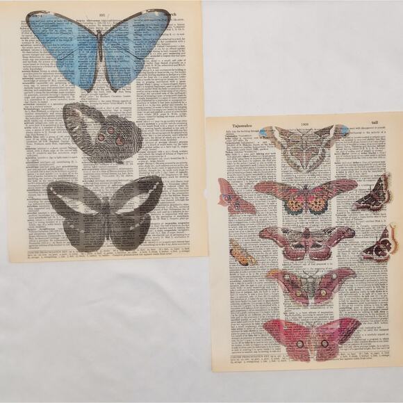 Butterfly Dictionary Prints 2, Colorful Butterfly Prints, Book Page Prints - Picture 5 of 6
